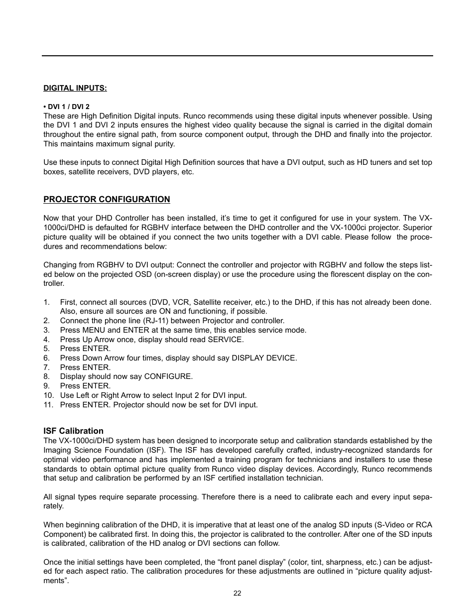 Runco VX-5000ci User Manual | Page 24 / 43