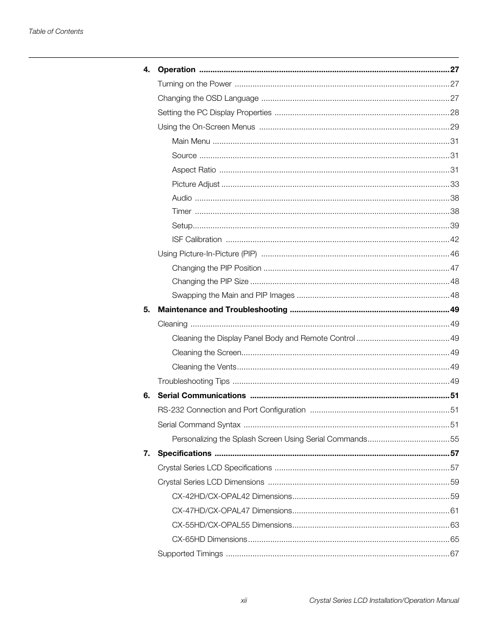 Pre l iminar y | Runco WIDEVISION CX-OPAL47 User Manual | Page 12 / 84