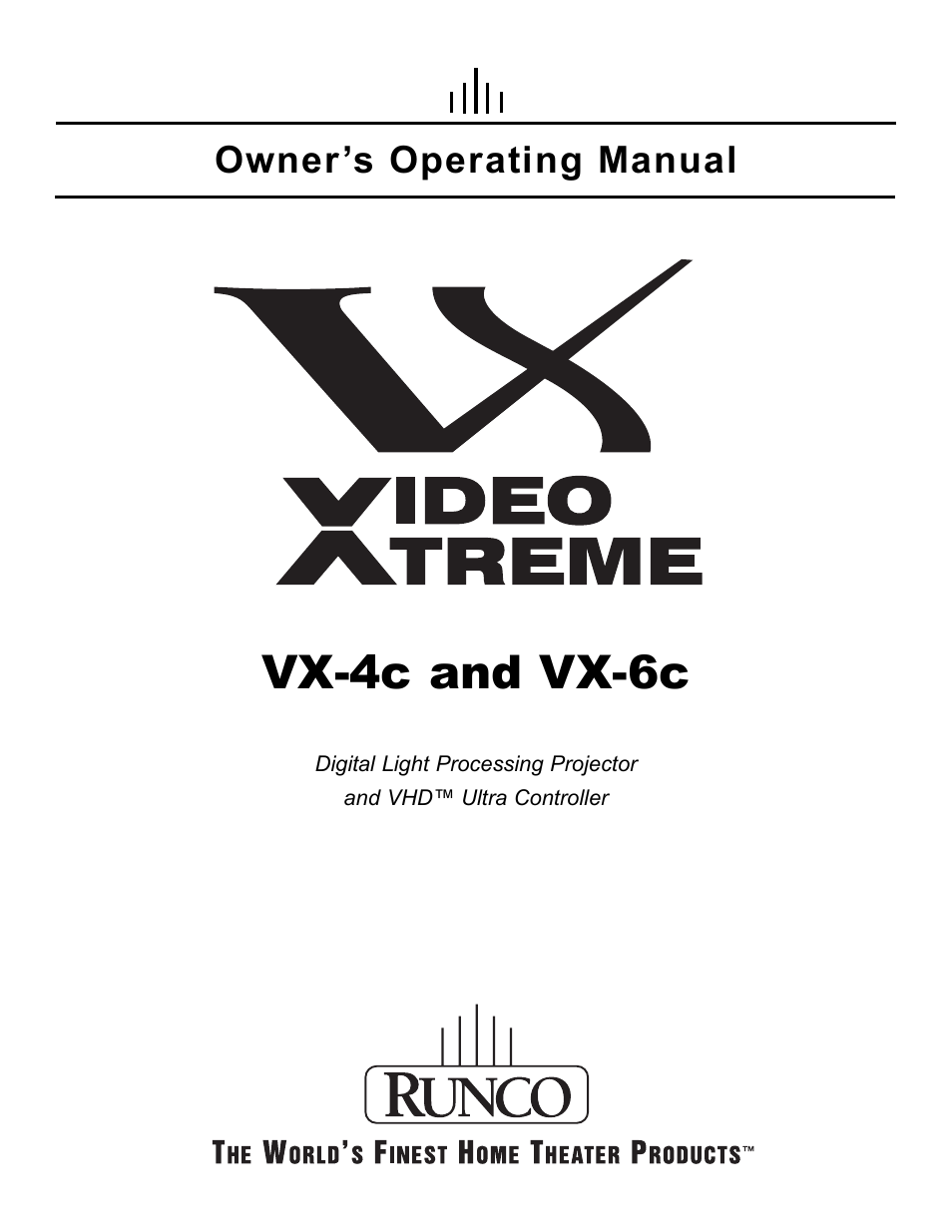 Runco VX-6c User Manual | 110 pages