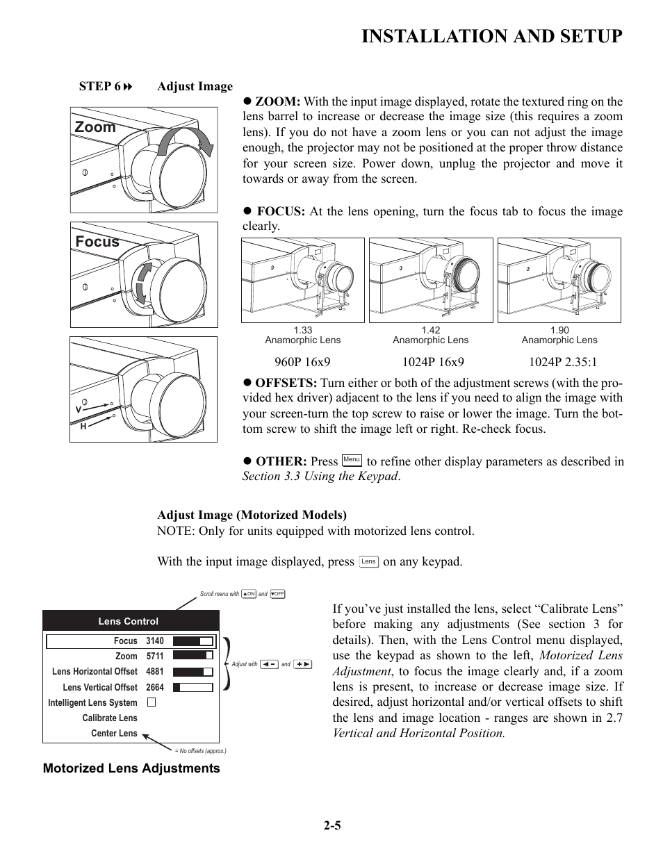 Installation and setup, Zoom focus | Runco VX-6c User Manual | Page 12 / 110