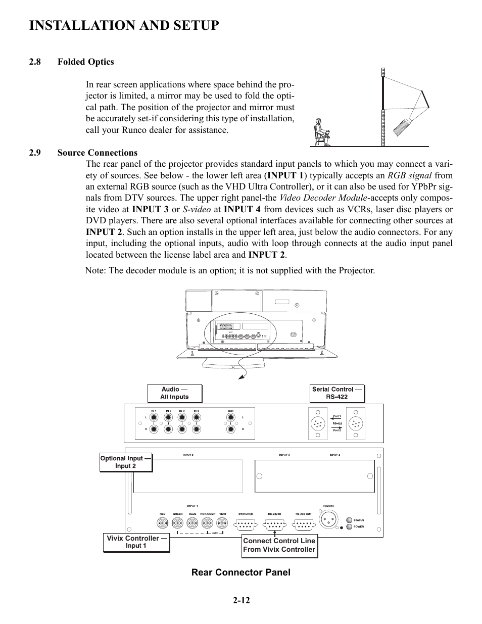Installation and setup | Runco VX-6c User Manual | Page 19 / 110