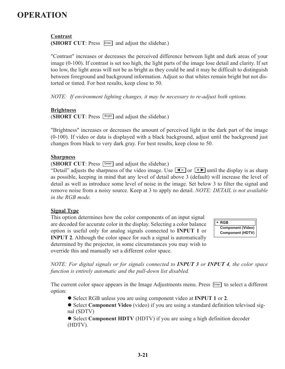 Operation | Runco VX-6c User Manual | Page 47 / 110