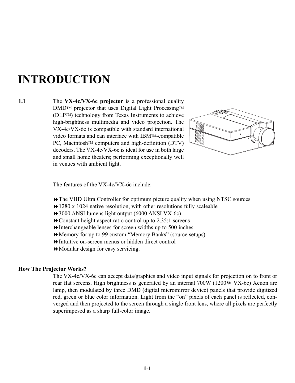 Introduction | Runco VX-6c User Manual | Page 5 / 110