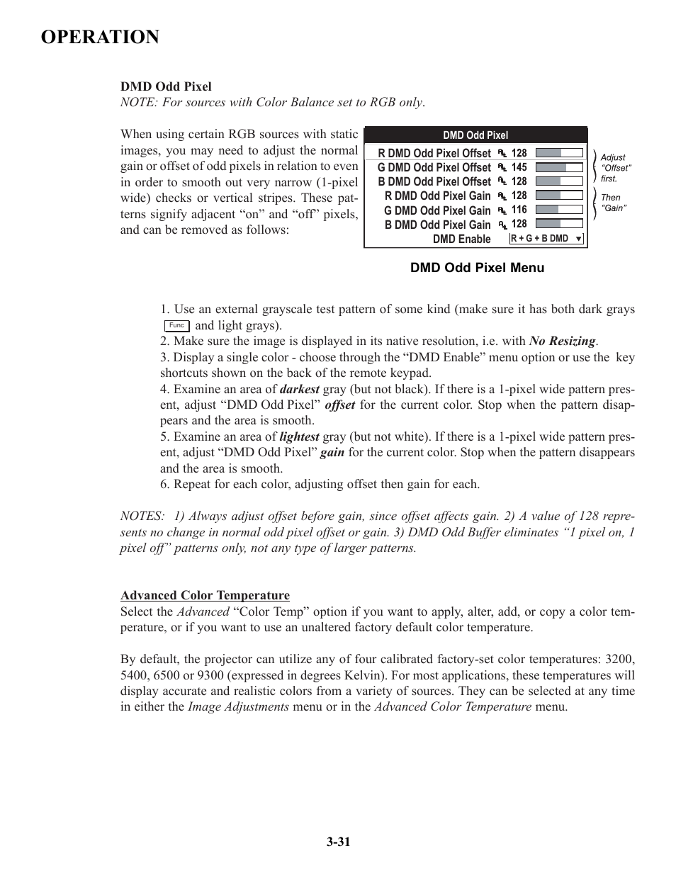 Operation | Runco VX-6c User Manual | Page 57 / 110