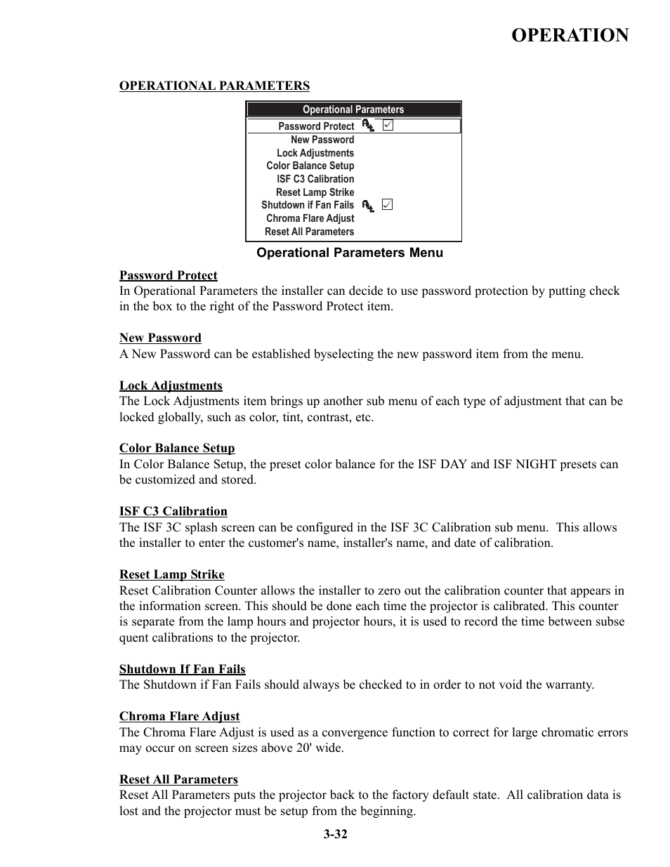 Operation | Runco VX-6c User Manual | Page 58 / 110