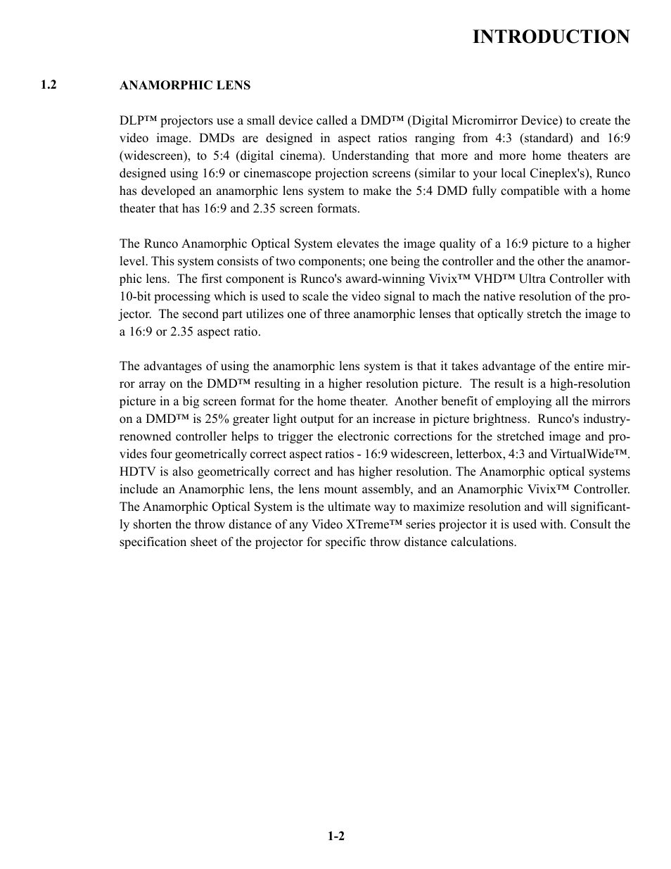 Introduction | Runco VX-6c User Manual | Page 6 / 110