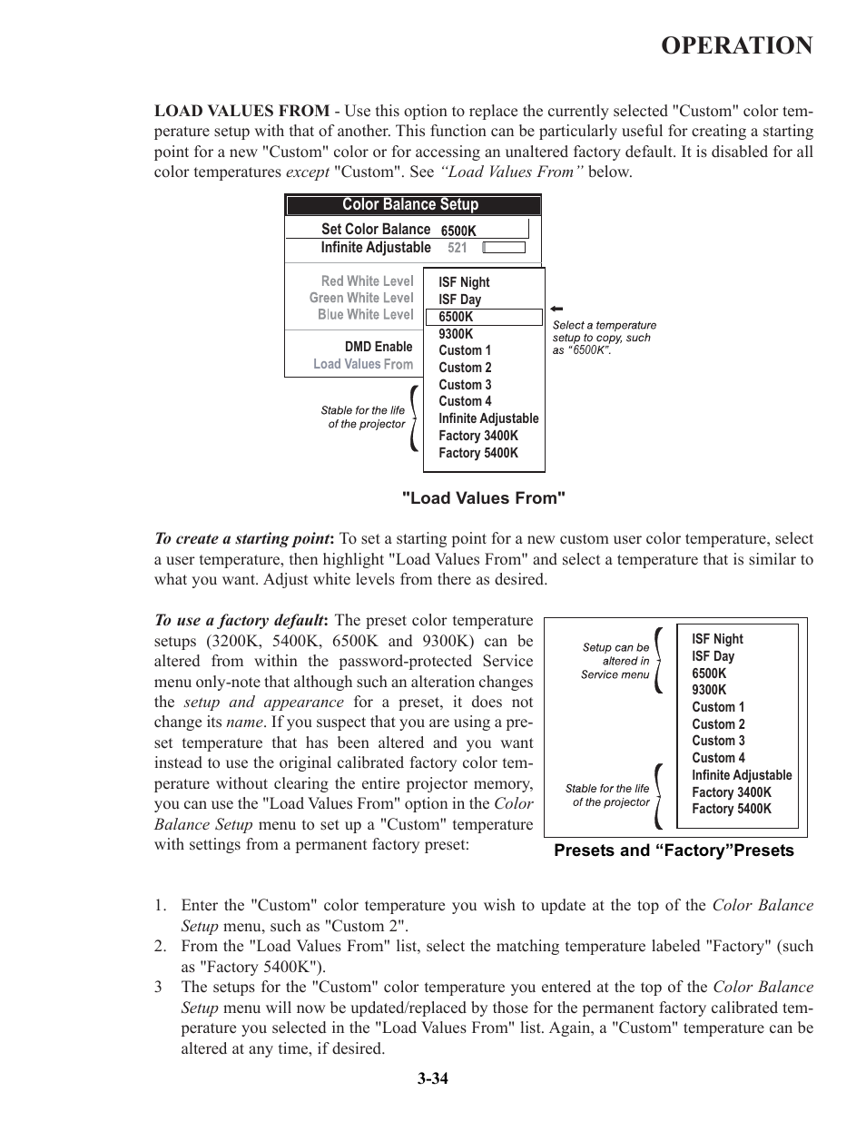 Operation | Runco VX-6c User Manual | Page 60 / 110