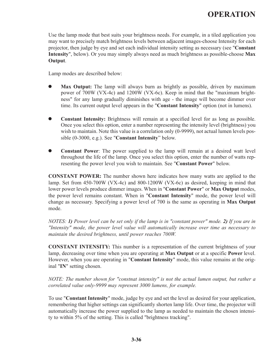 Operation | Runco VX-6c User Manual | Page 62 / 110