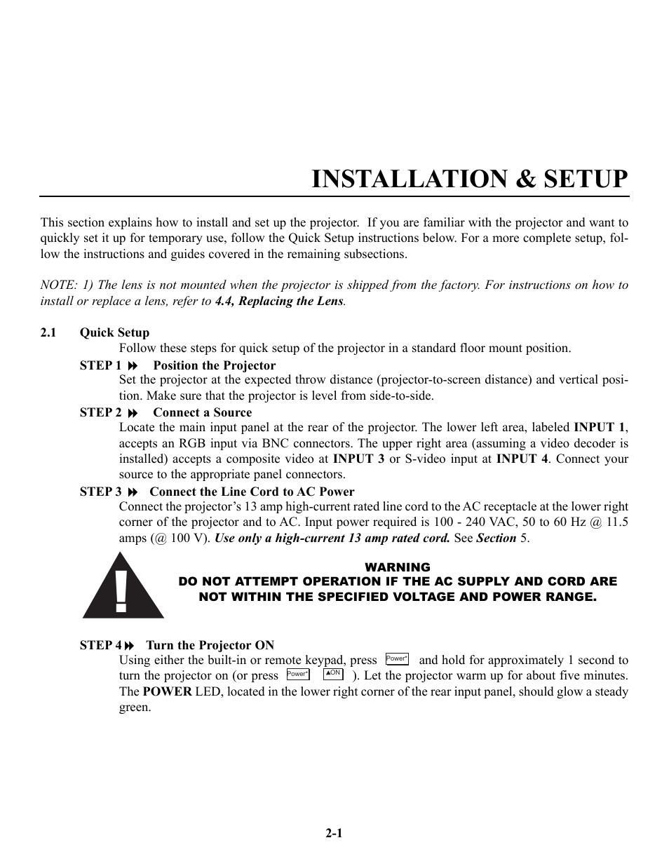 Installation & setup | Runco VX-6c User Manual | Page 8 / 110