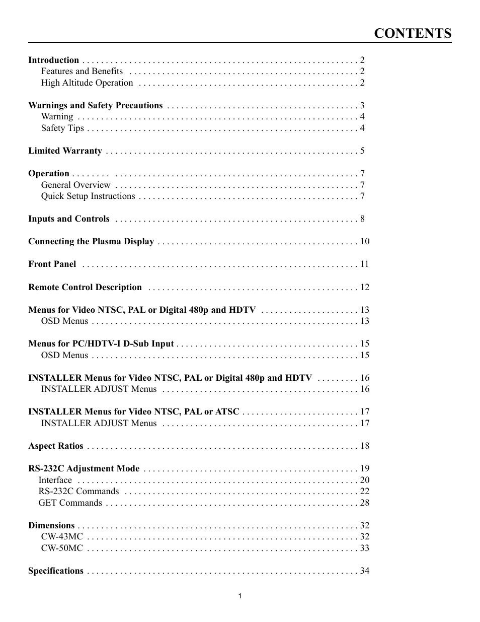 Runco CW-50MC User Manual | Page 2 / 36