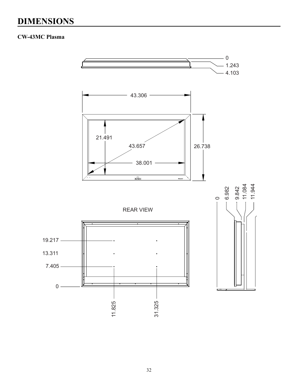 Dimensions | Runco CW-50MC User Manual | Page 33 / 36