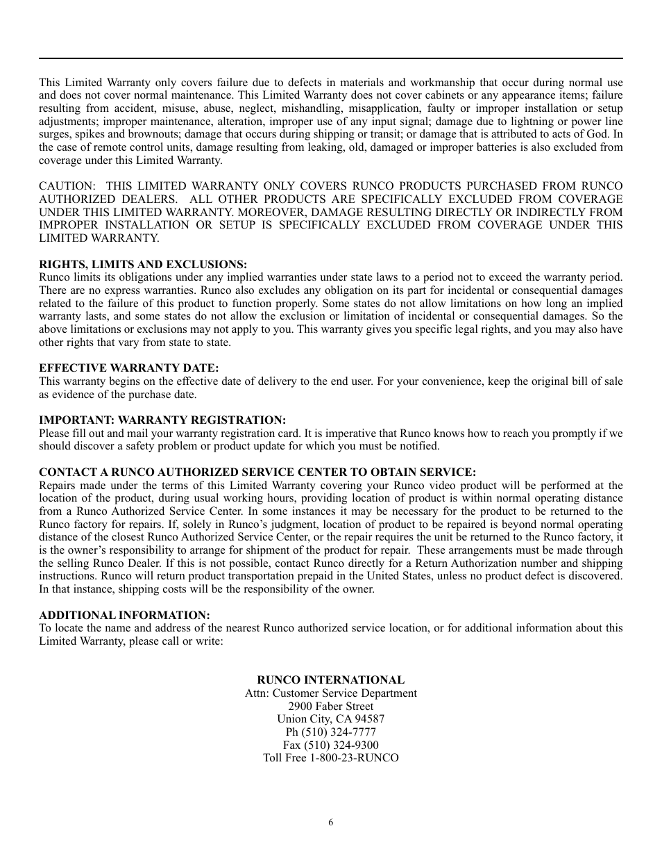 Runco CW-50MC User Manual | Page 7 / 36