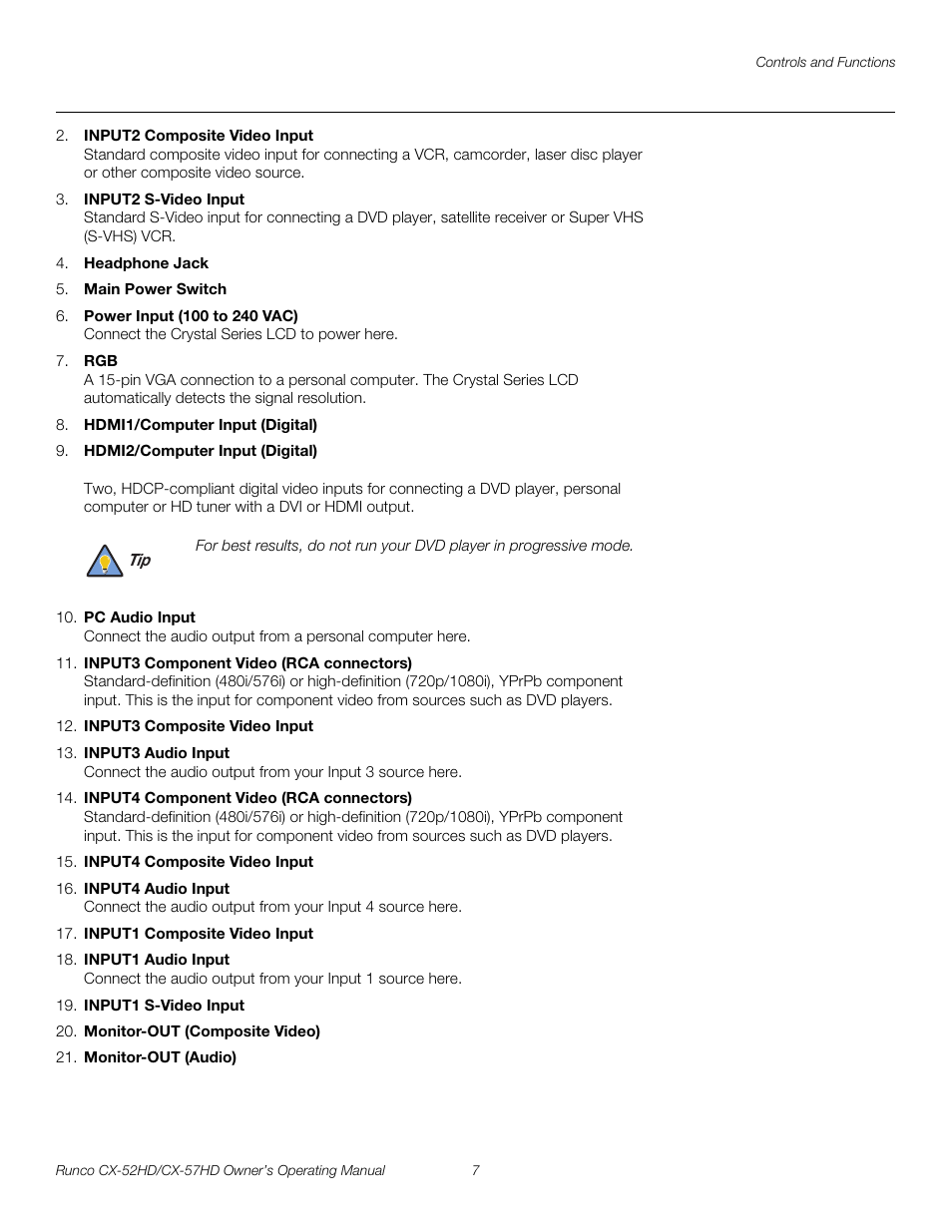 Pre l iminar y | Runco CX-52HD User Manual | Page 19 / 76