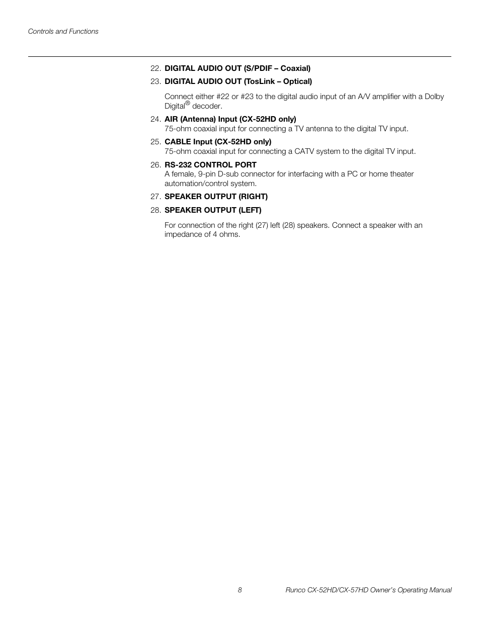 Pre l iminar y | Runco CX-52HD User Manual | Page 20 / 76