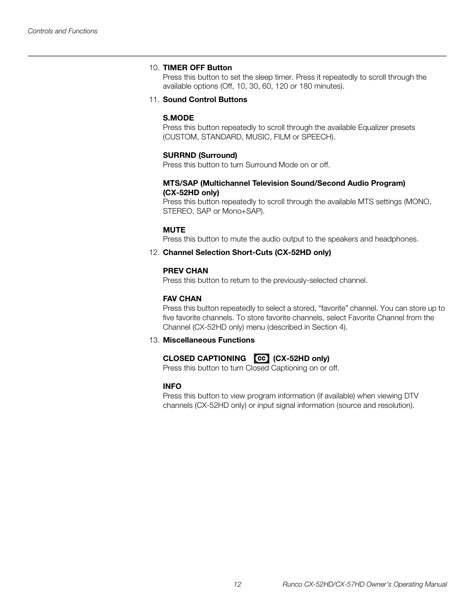 Pre l iminar y | Runco CX-52HD User Manual | Page 24 / 76