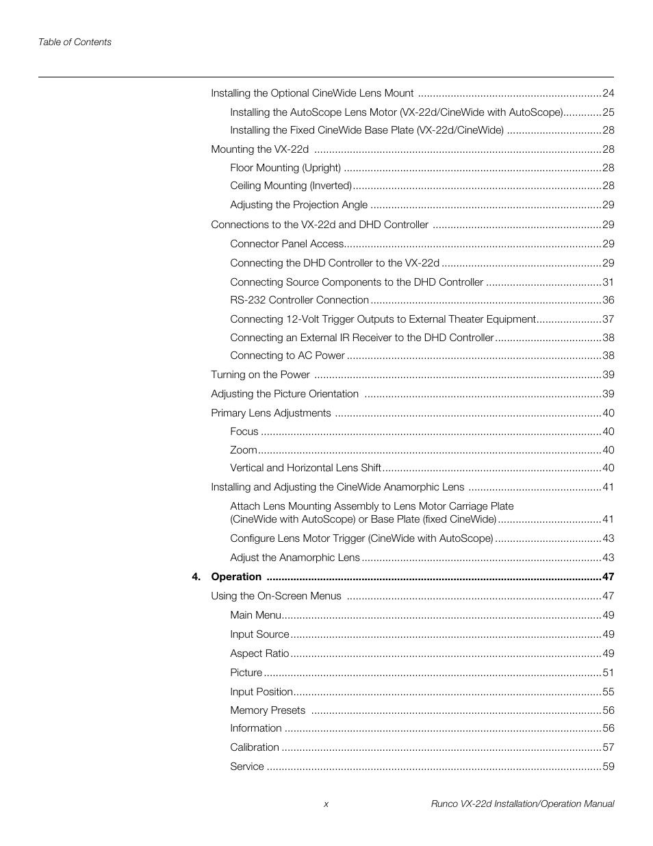 Pre l iminar y | Runco VIDEO XTREME VX-22D User Manual | Page 10 / 90
