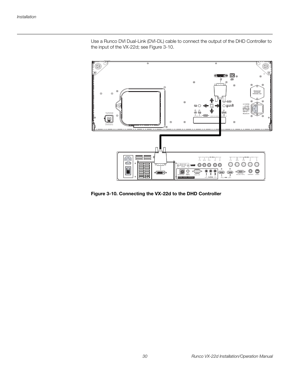 10. connecting the vx-22d to the dhd controller, Pre l iminar y | Runco VIDEO XTREME VX-22D User Manual | Page 44 / 90