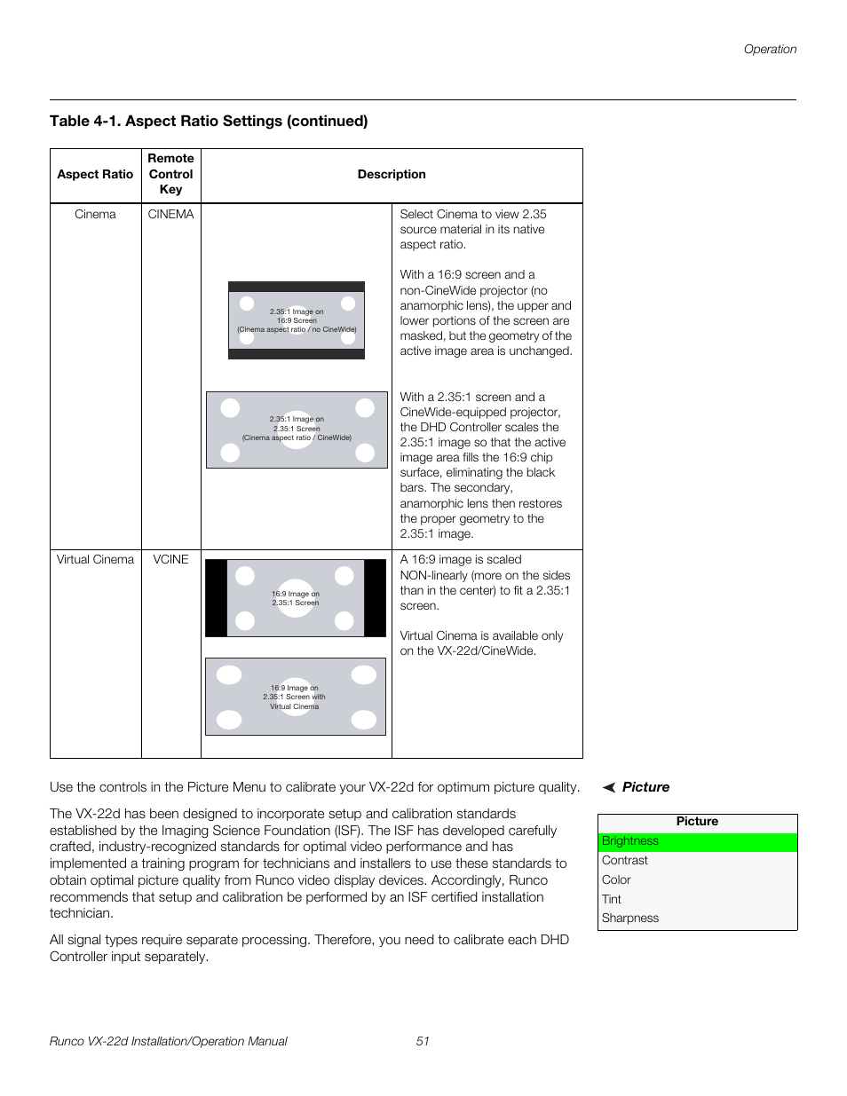 Picture, Pre l iminar y | Runco VIDEO XTREME VX-22D User Manual | Page 65 / 90