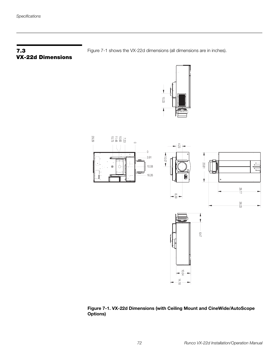 3 vx-22d dimensions, Vx-22d dimensions, Preli m inary | Runco VIDEO XTREME VX-22D User Manual | Page 86 / 90