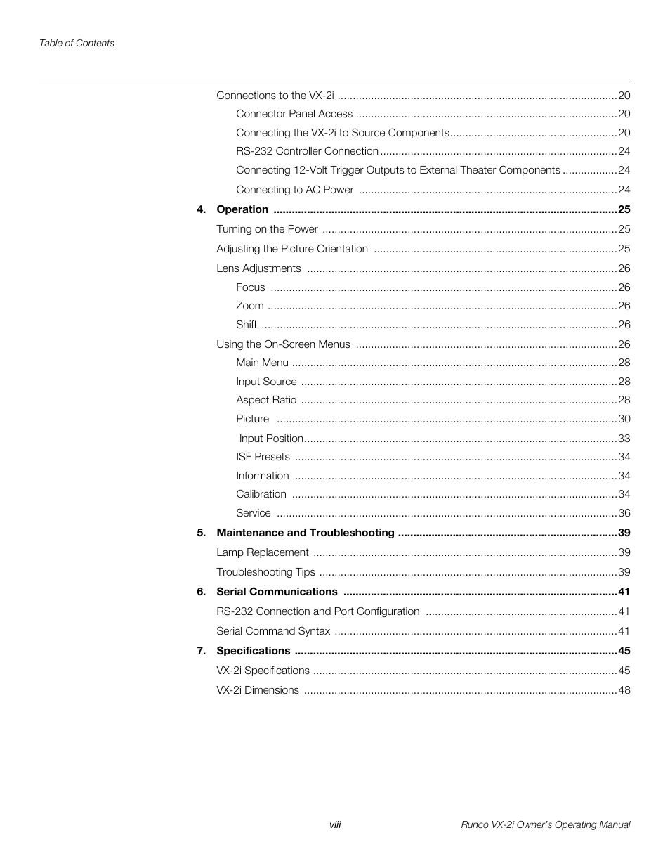 Runco VX-2i User Manual | Page 8 / 60