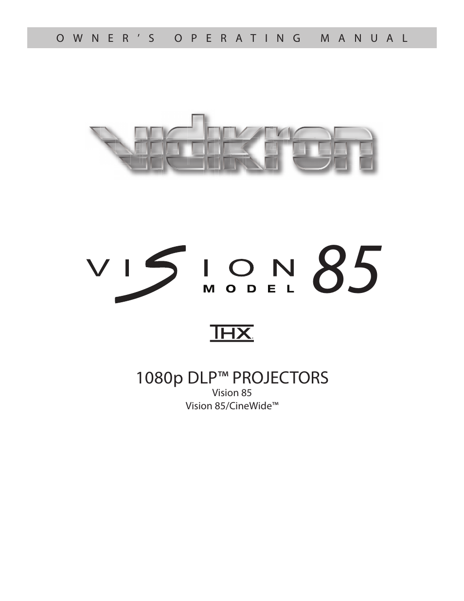 Runco Vision 85 User Manual | 88 pages