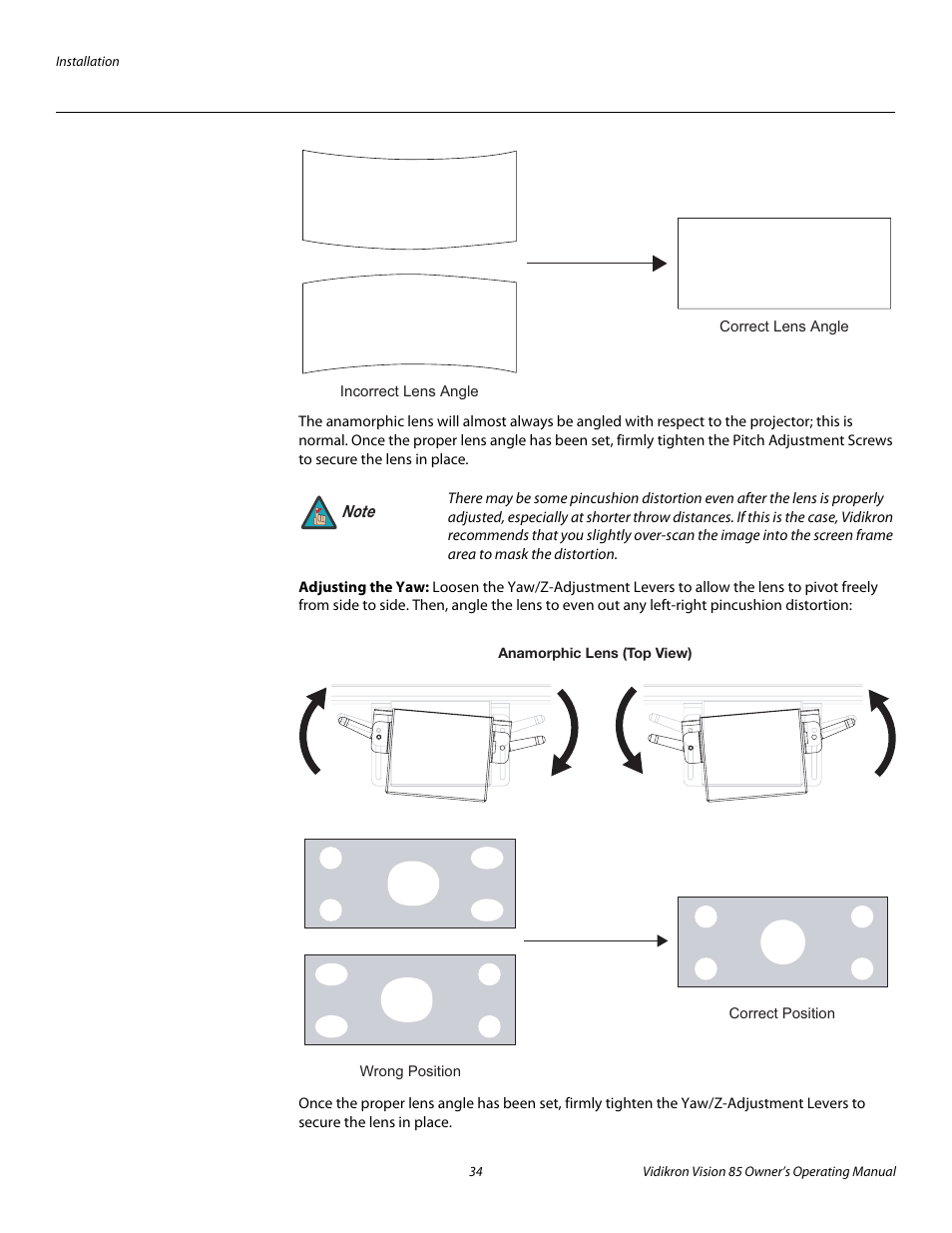 Adjusting the yaw, Pre l iminar y | Runco Vision 85 User Manual | Page 46 / 88