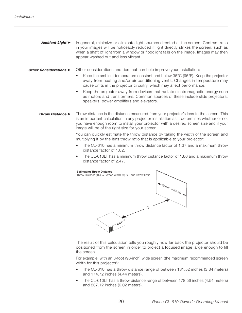 Runco CL-610LT User Manual | Page 20 / 56