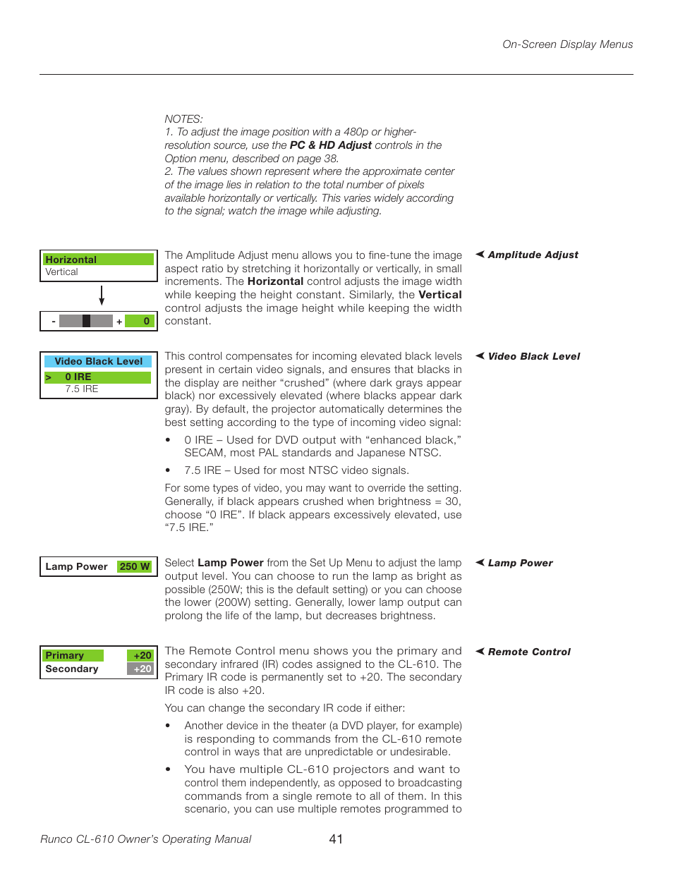 Runco CL-610LT User Manual | Page 41 / 56