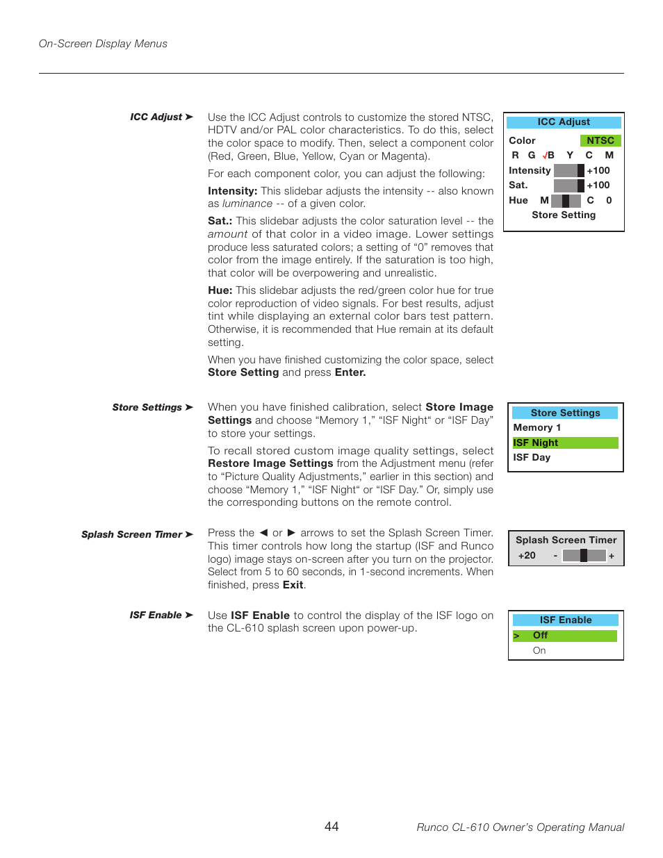Runco CL-610LT User Manual | Page 44 / 56