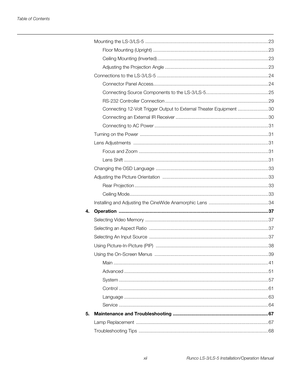 Pre l iminar y | Runco LIGHTSTYLE LS-3 User Manual | Page 12 / 105