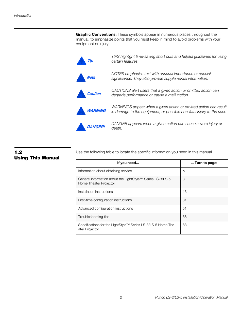 Graphic conventions, 2 using this manual, Using this manual | Pre l iminar y | Runco LIGHTSTYLE LS-3 User Manual | Page 18 / 105