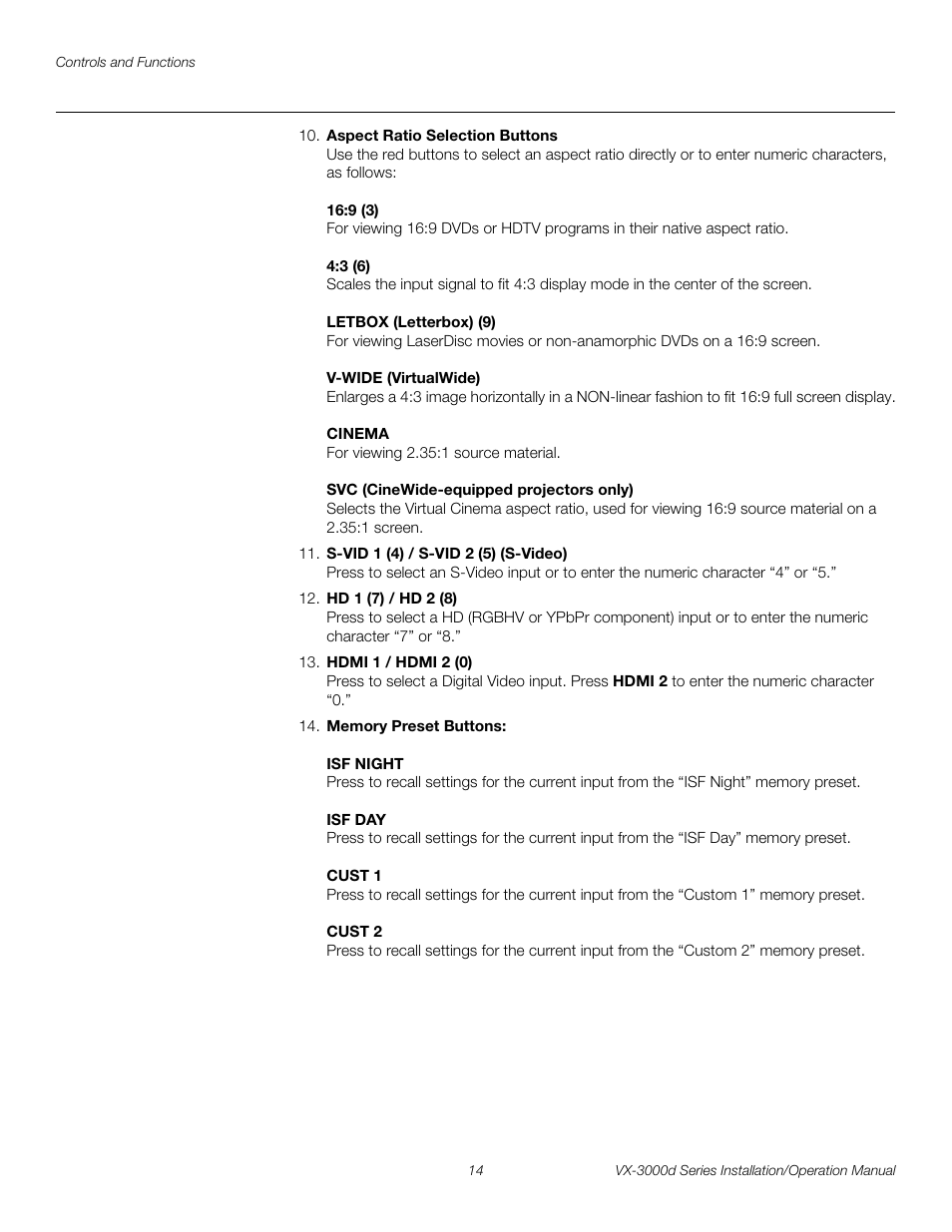 Pre l iminar y | Runco CINEWIDETM VX-3000D User Manual | Page 30 / 124