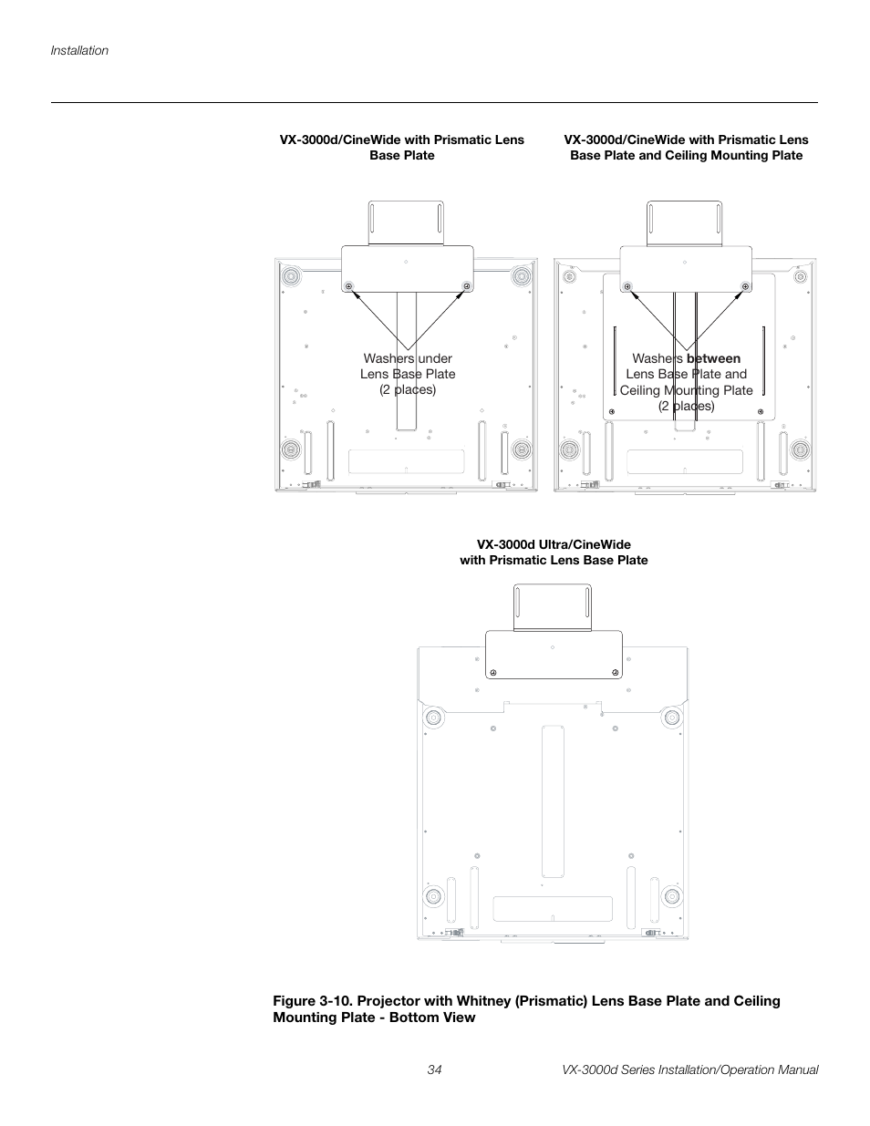 Bottom view, Pre l iminar y | Runco CINEWIDETM VX-3000D User Manual | Page 50 / 124