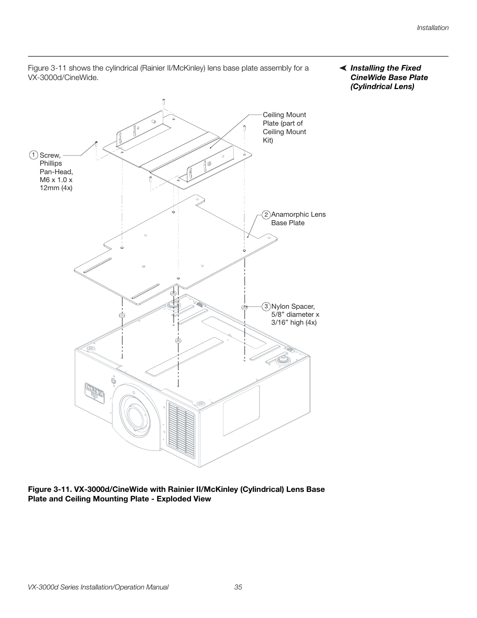 Mounting plate - exploded view, Pre l iminar y | Runco CINEWIDETM VX-3000D User Manual | Page 51 / 124