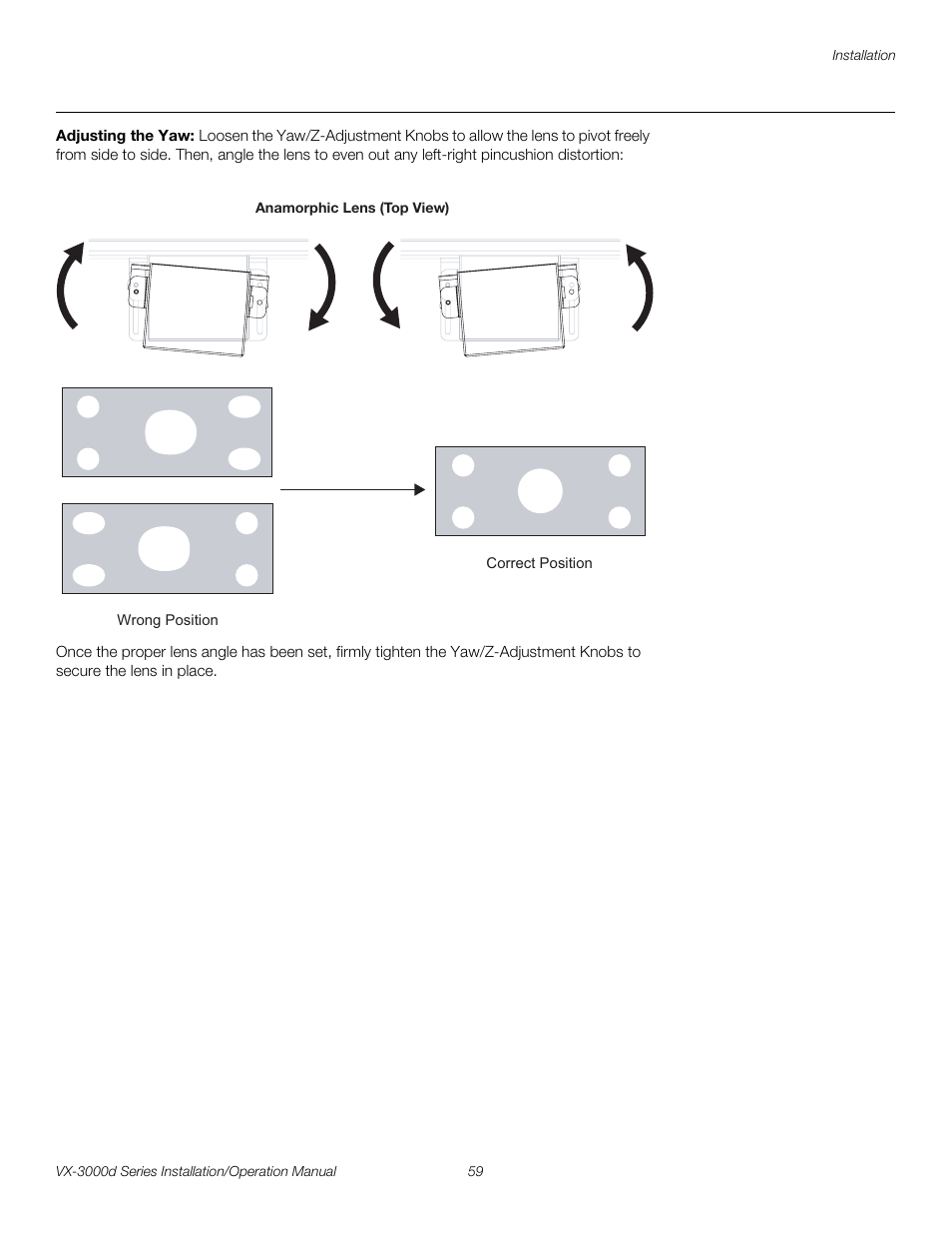 Adjusting the yaw, Pre l iminar y | Runco CINEWIDETM VX-3000D User Manual | Page 75 / 124