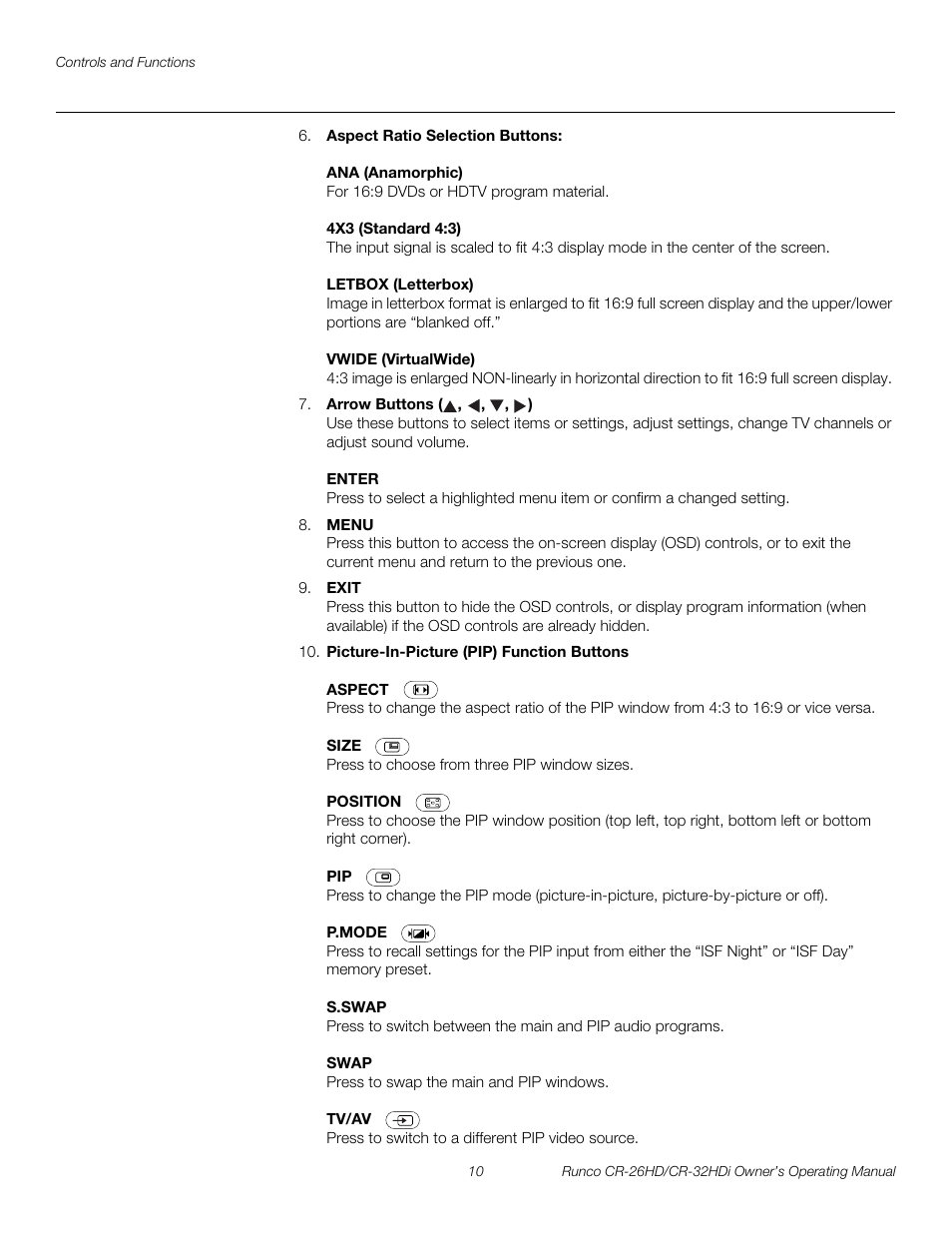 Pre l iminar y | Runco CR-26HD User Manual | Page 20 / 68
