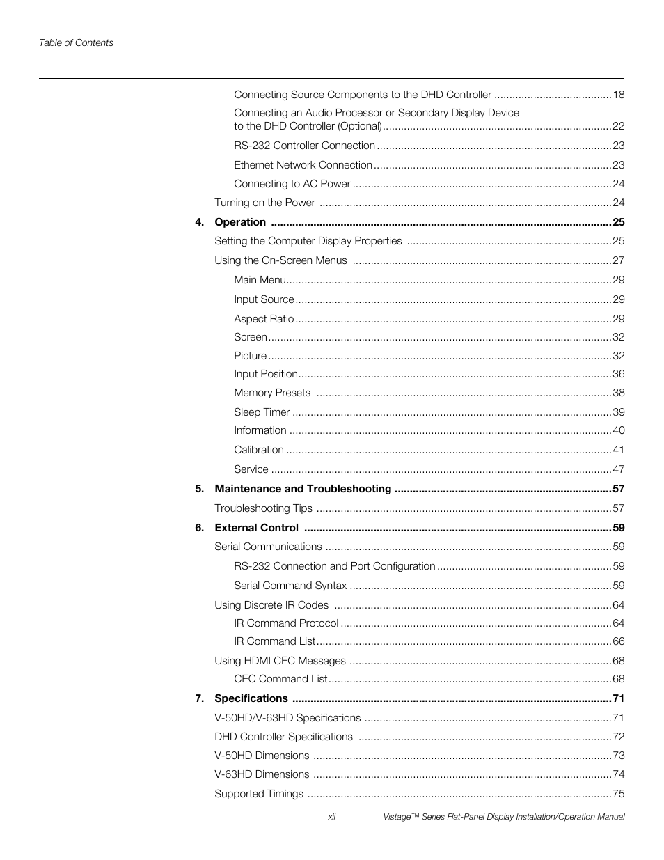 Pre l iminar y | Runco VISTAGE V-50HD User Manual | Page 12 / 94