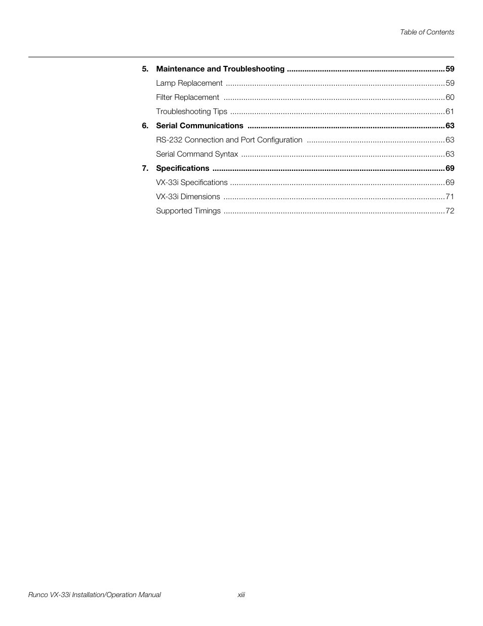 Pre l iminar y | Runco VX-33I User Manual | Page 13 / 92
