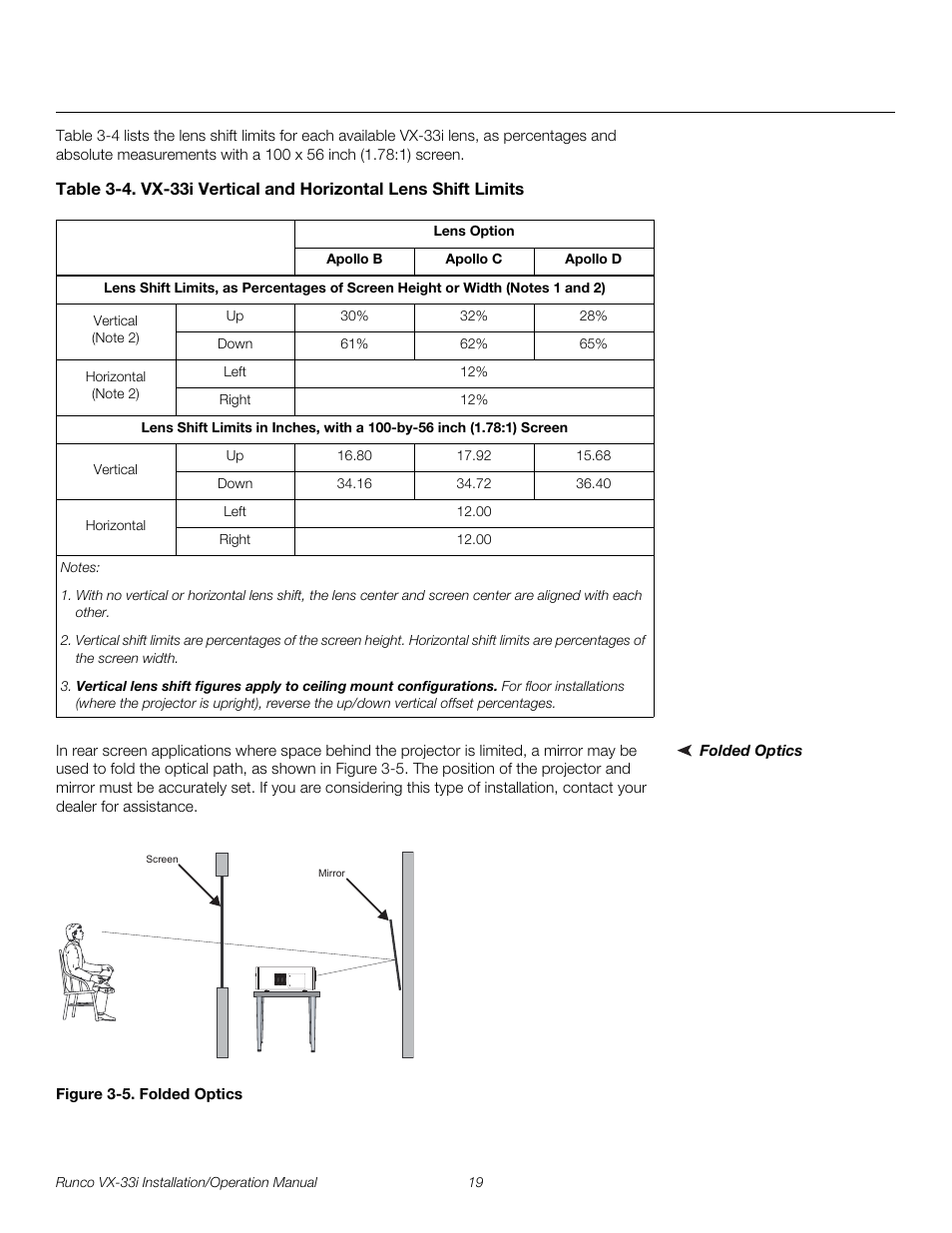 Folded optics, Figure 3-5 . folded optics, 5. folded optics | Pre l iminar y | Runco VX-33I User Manual | Page 35 / 92