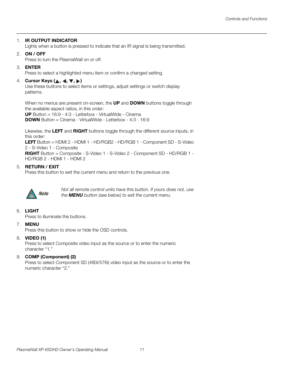 Pre l iminar y | Runco PLASMAWALL XP-65DHDXA User Manual | Page 21 / 70