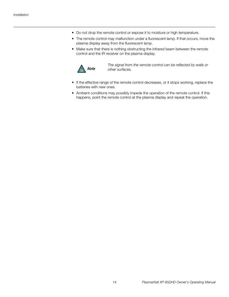 Pre l iminar y | Runco PLASMAWALL XP-65DHDXA User Manual | Page 24 / 70