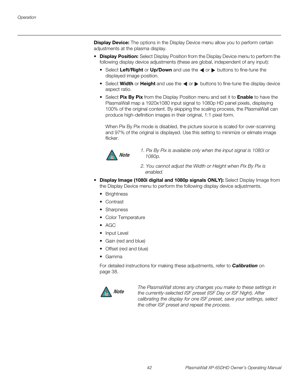 Display device, Pre l iminar y | Runco PLASMAWALL XP-65DHDXA User Manual | Page 52 / 70