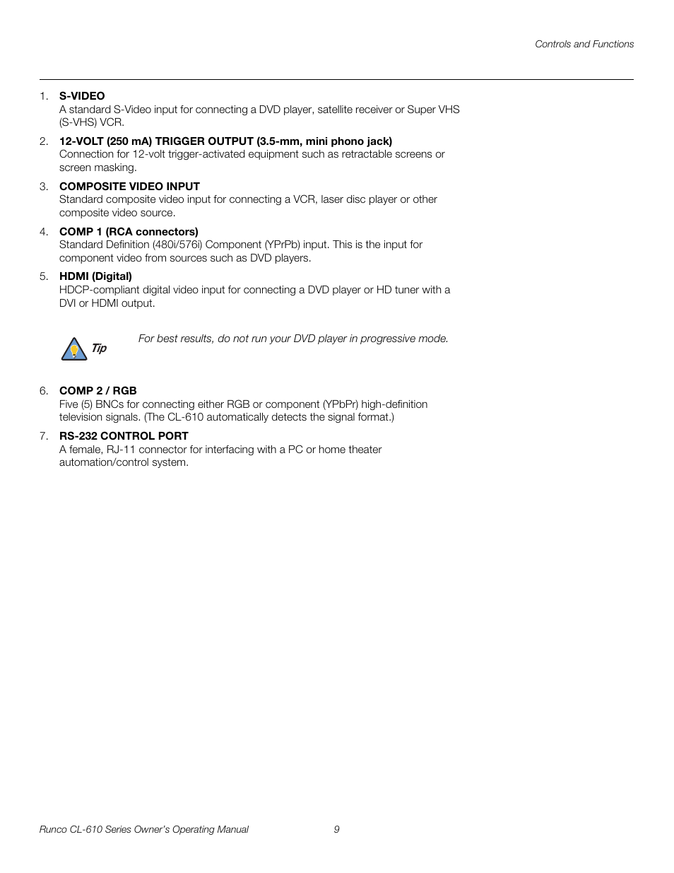 Pre l iminar y | Runco CL-610 User Manual | Page 21 / 76