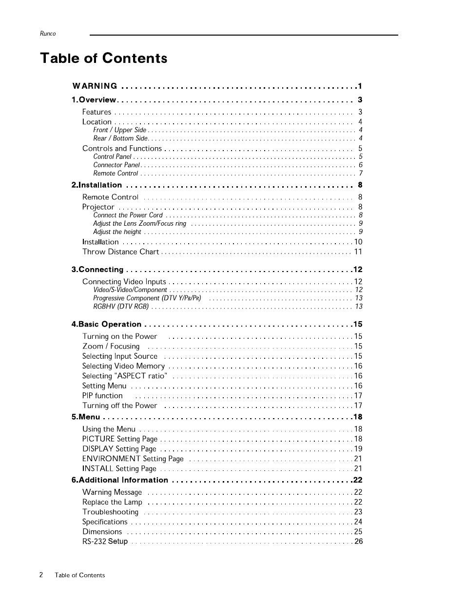 Runco CL-500 User Manual | Page 6 / 32