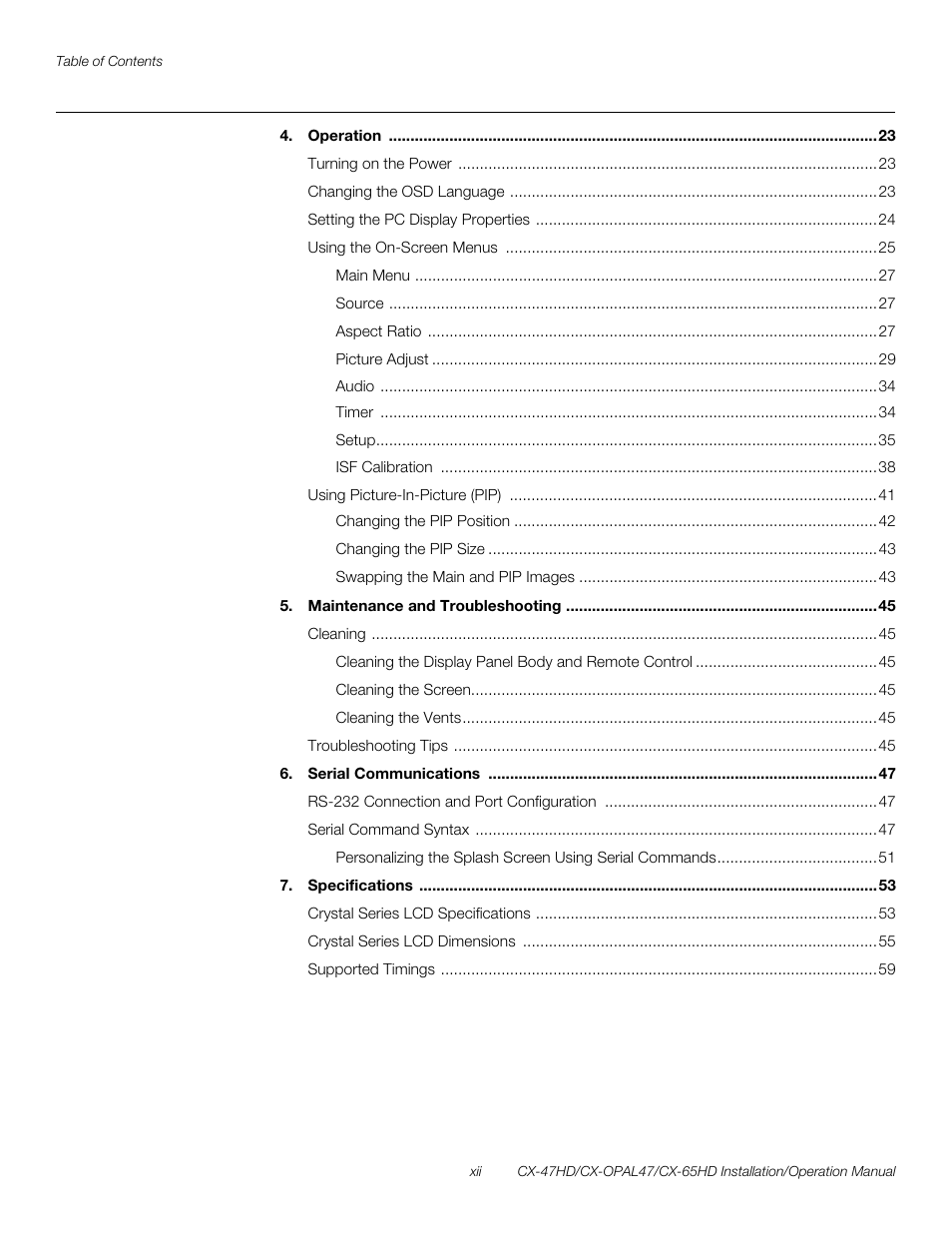 Pre l iminar y | Runco CRYSTAL CX-OPAL47 User Manual | Page 12 / 76