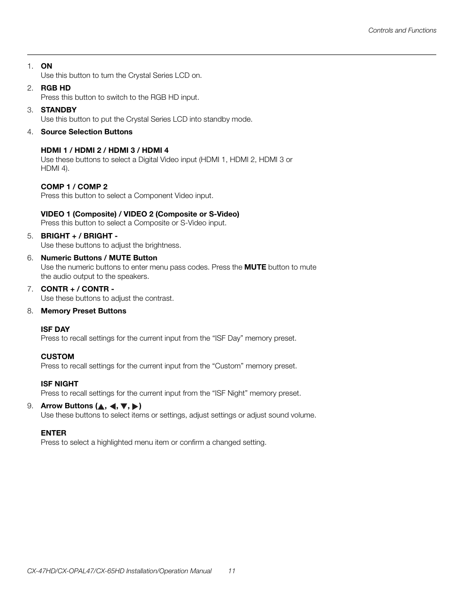 Pre l iminar y | Runco CRYSTAL CX-OPAL47 User Manual | Page 25 / 76