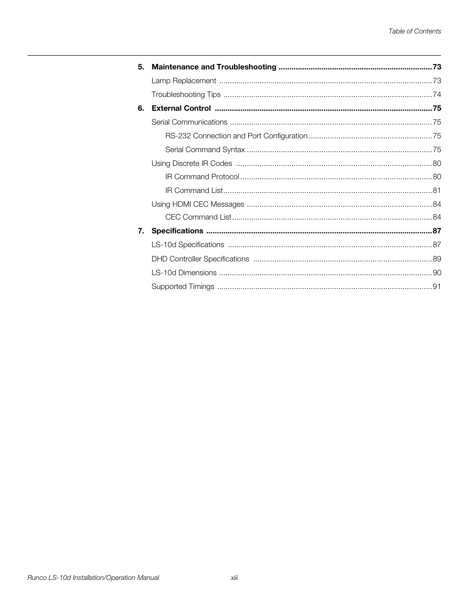 Pre l iminar y | Runco LIGHTSTYLE LS-10D User Manual | Page 13 / 112