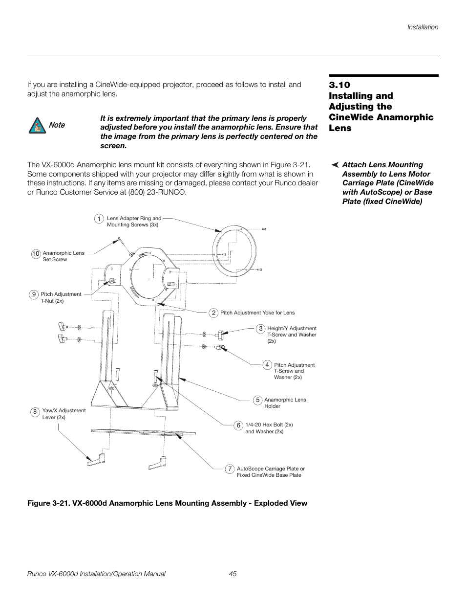Pre l iminar y | Runco CINEWIDE VX-6000D User Manual | Page 61 / 112