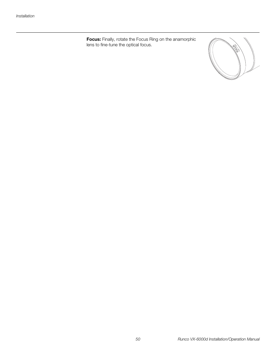 Focus, Pre l iminar y | Runco CINEWIDE VX-6000D User Manual | Page 66 / 112