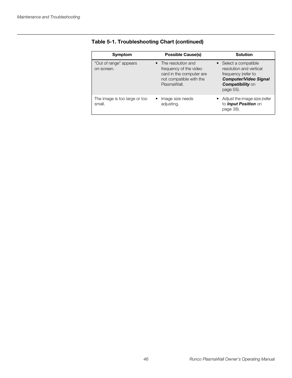 Pre l iminar y | Runco PL-61DHD User Manual | Page 56 / 68